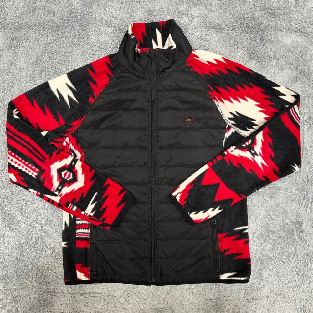 Lauren Ralph Lauren Active Womens L Southwestern Hybrid Quilted Fleece Jacket